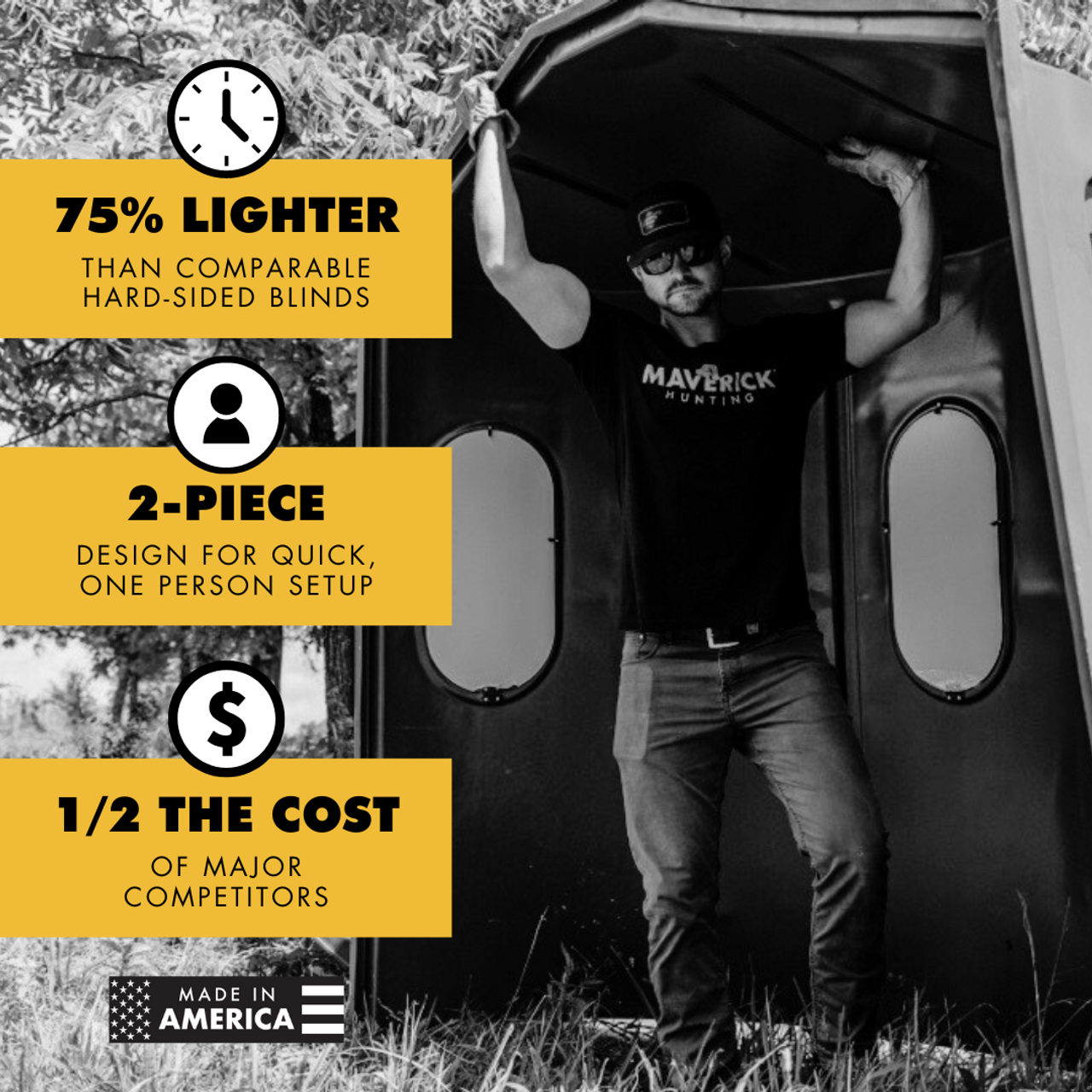 MAVERICK BLINDS Six Shooter -Hunting Blind-Green -Tinted Windows