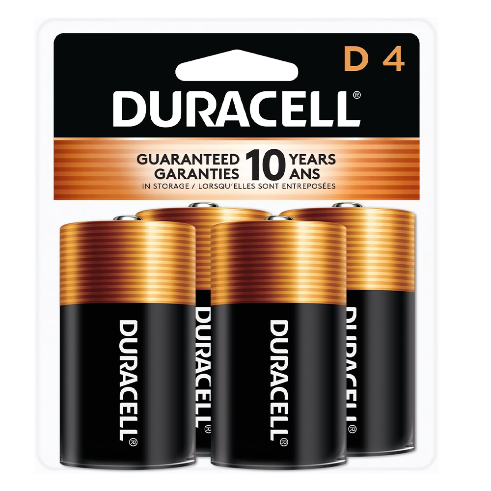DURACELL Coppertop Battery D Cell Coppertop 4 Pack