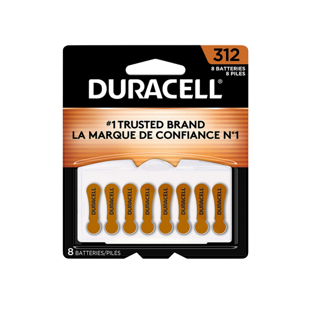 DURACELL 312B Battery, Hearing Aid Battery, 8 Pack