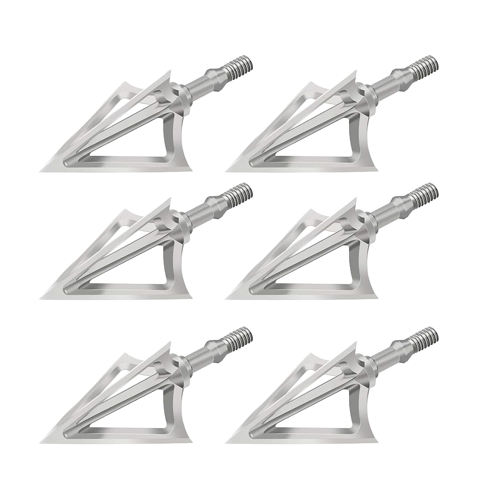 Feyachi Broadheads, 1 Piece Design, 100 Grain, Stanless Steel, Crossbow & Compound Rated, Six Pack
