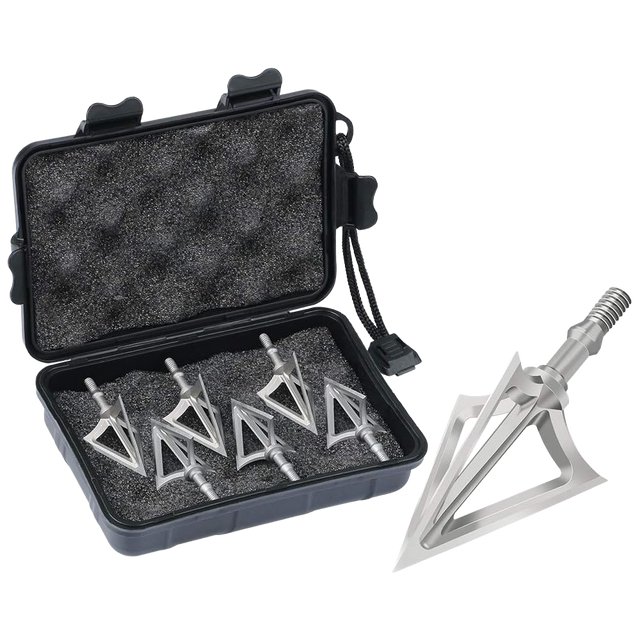 Feyachi Broadheads, 1 Piece Design, 100 Grain, Stanless Steel, Crossbow & Compound Rated, Six Pack