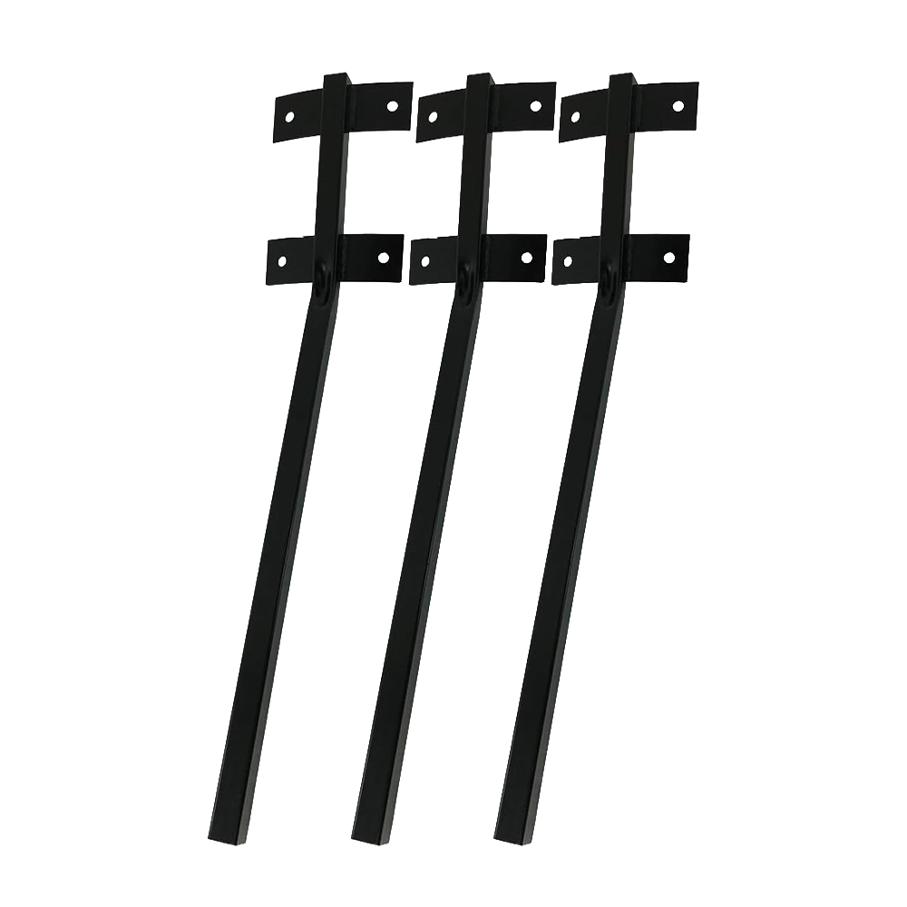 Feeder Leg Brackets, Bolt On with Hardware, Black