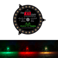 Elusive Wildlife Kill Light 3 Color Feeder Light - Best Hunting Light for Deer Feeders/Hog Hunting - Motion Activated, Portable, Red Green and Amber - Powered by Batteries or Solar Panel