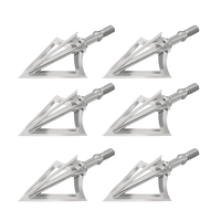 Feyachi Broadheads, 1 Piece Design, 100 Grain, Stanless Steel, Crossbow & Compound Rated, Six Pack