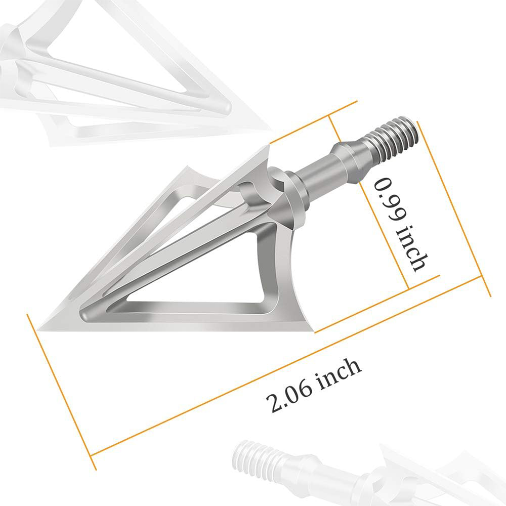 Feyachi Broadheads, 1 Piece Design, 100 Grain, Stanless Steel, Crossbow & Compound Rated, Six Pack