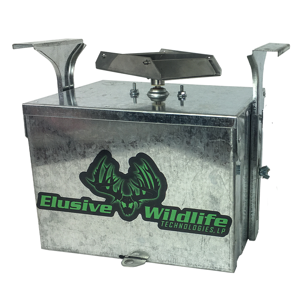 Elusive Wildlife Premium 12 Volt Feeder Control Box with The Timer and Attached Solar Panel