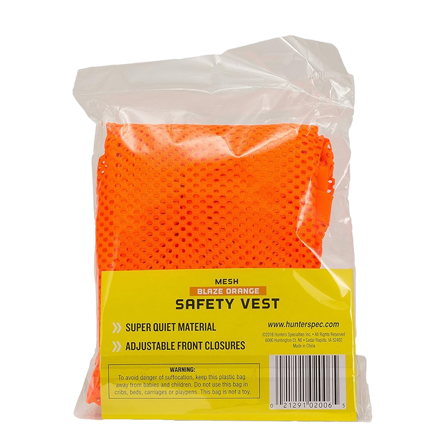 HUNTER SPECIALTIES Vest Mesh Adult Blaze Orange Safety