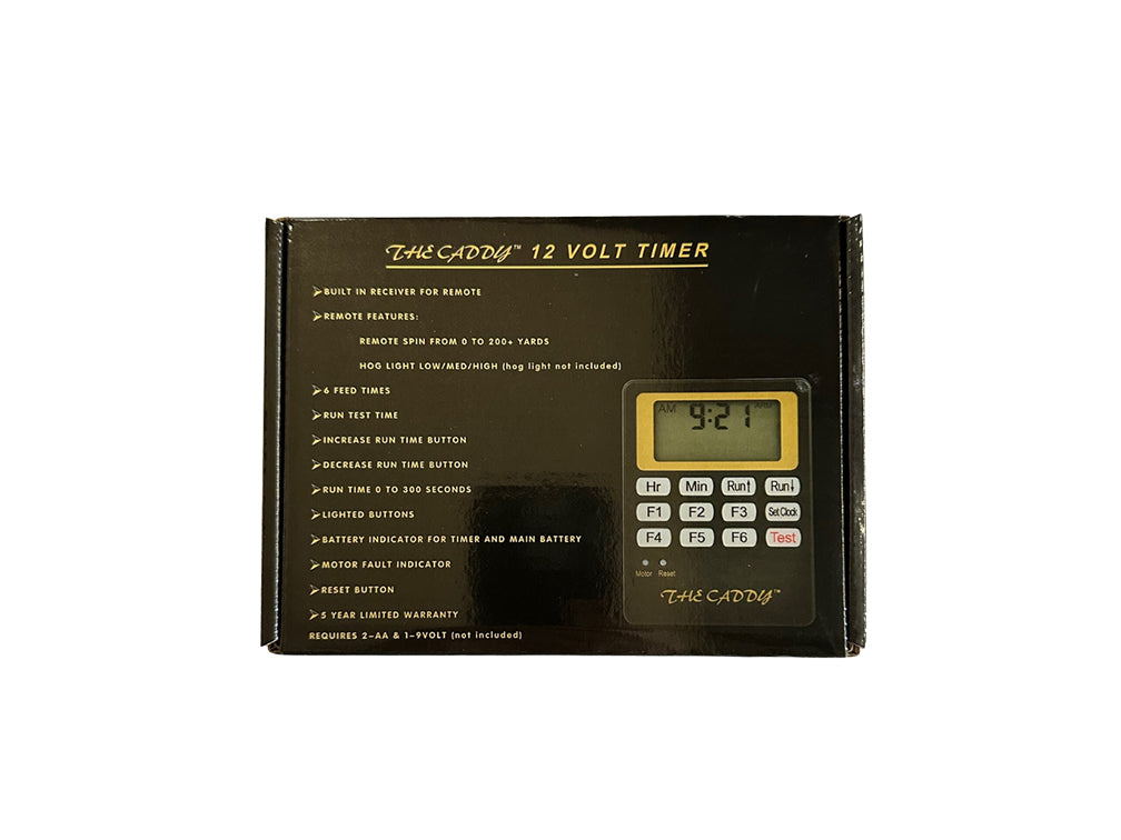 Sendero Outdoors THE CADDY Timer 6 or12 Volt Digital Timer with Wireless Remote for Spin & Light Function